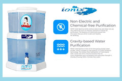 IONIX Non Electric Gravity Based Water Purifier for Home - 12 L Output per Hour