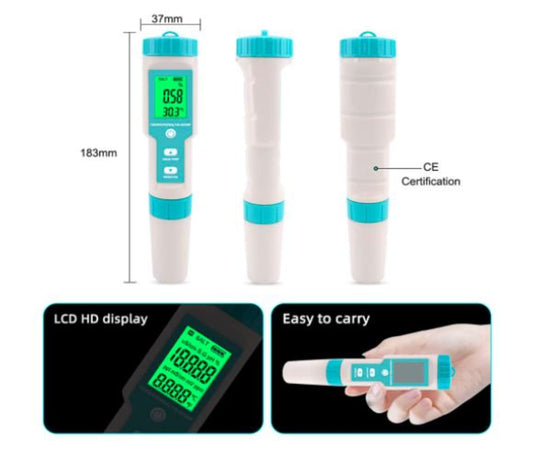 IONIX 7 in 1 PH/TDS/EC/ORP/S.G/Salinity/Temperature Multi-Parameter Pocket Water