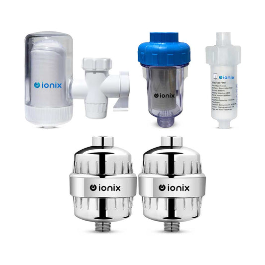 Ionix 2 BHK - Family Water Filter Kit  (1 Tap Filter + 2 Shower Filters + 1 Washing Machine Filter)