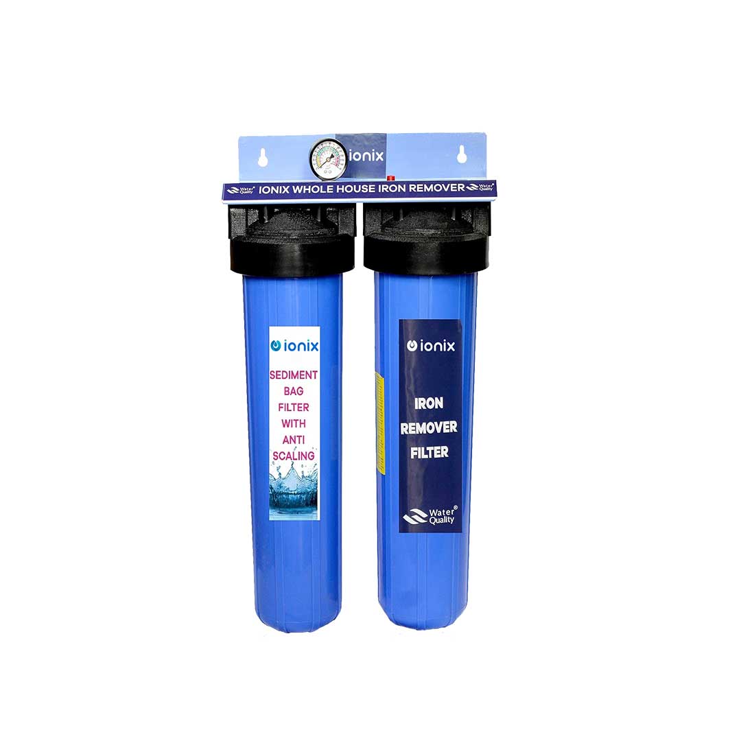 Ionix Whole House 2 Stage Water Filter with Iron & Sediment Remover and Anti Scaling