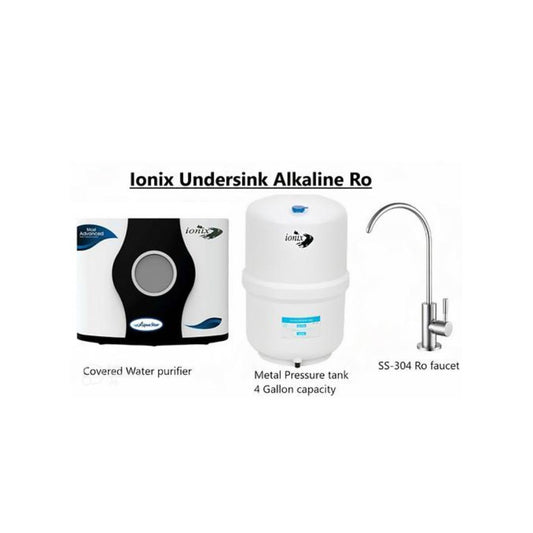 Ionix Under Sink RO + UF Water Purifier for Home - Alkaline + Copper Retention Technology