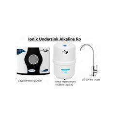 Ionix Under Sink RO + UF Water Purifier for Home - Alkaline + Copper Retention Technology